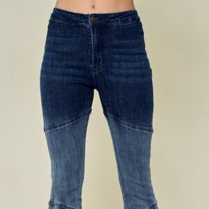 Dk Denim Ombre Panel Flared Denim - Western Style